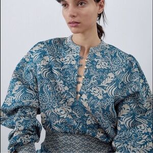 Zara Blue and Tan/gold